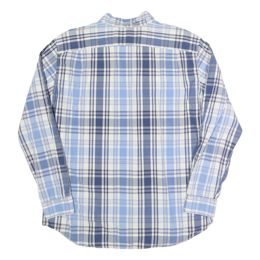 NAUTICA Mens Blue & White Checked Shirt XL Casual Cotton Long Sleeve Button Down