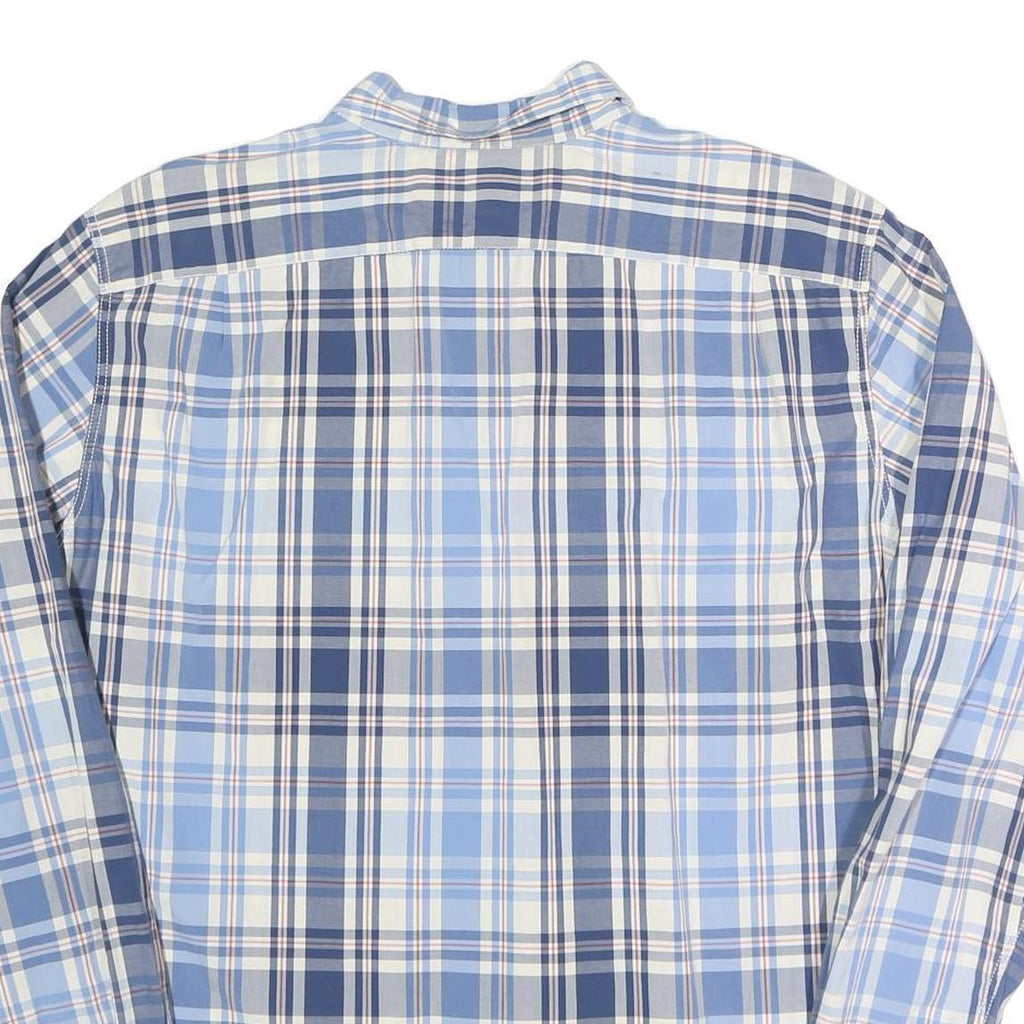 NAUTICA Mens Blue & White Checked Shirt XL Casual Cotton Long Sleeve Button Down