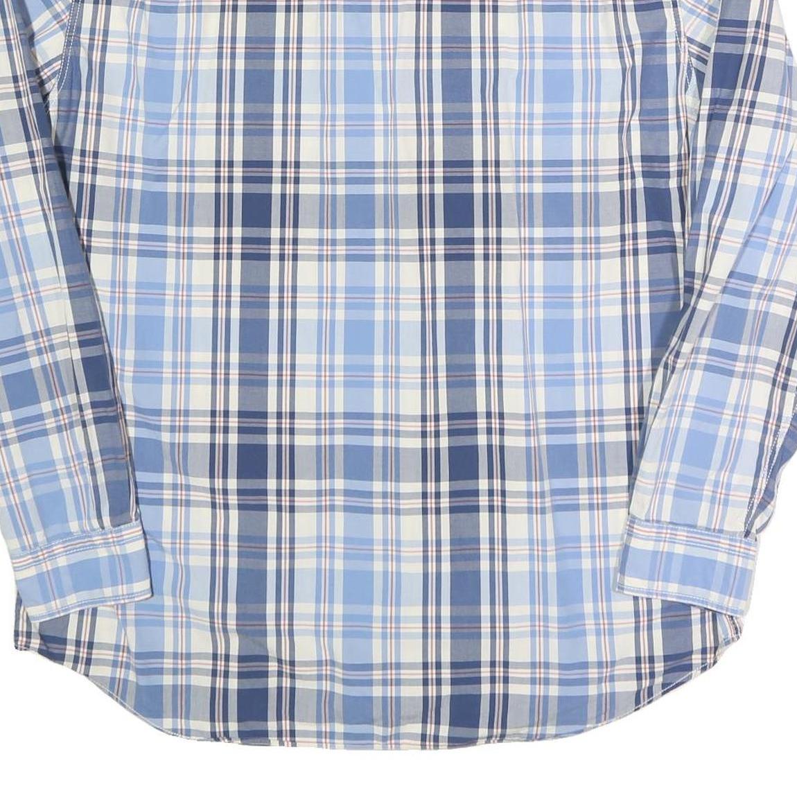 NAUTICA Mens Blue & White Checked Shirt XL Casual Cotton Long Sleeve Button Down