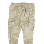 URBAN CLASSICS Mens Slim Cotton Blend Beige & Cream Camo Cargo Trousers W31 L28