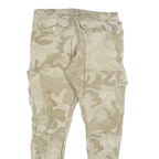 URBAN CLASSICS Mens Slim Cotton Blend Beige & Cream Camo Cargo Trousers W31 L28