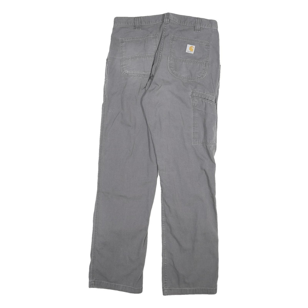 CARHARTT Mens Relaxed Fit Grey Cotton Blend Denim Jeans W34 L34 Workwear Zip