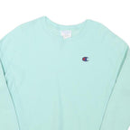 CHAMPION Mens Light Blue Crew Neck S Cotton Blend Pullover Sweatshirt