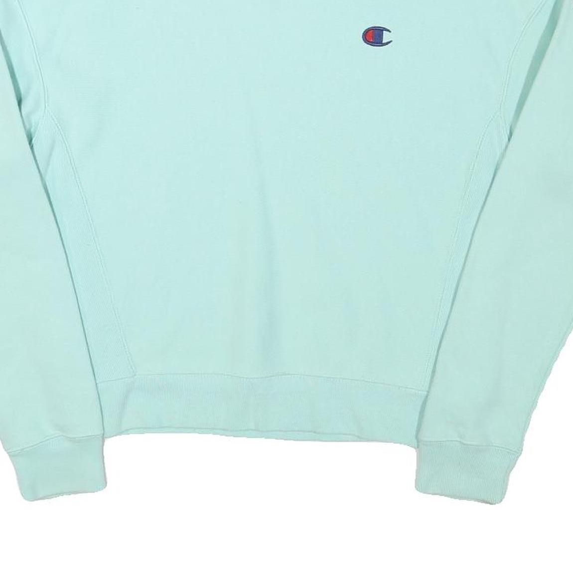 CHAMPION Mens Light Blue Crew Neck S Cotton Blend Pullover Sweatshirt