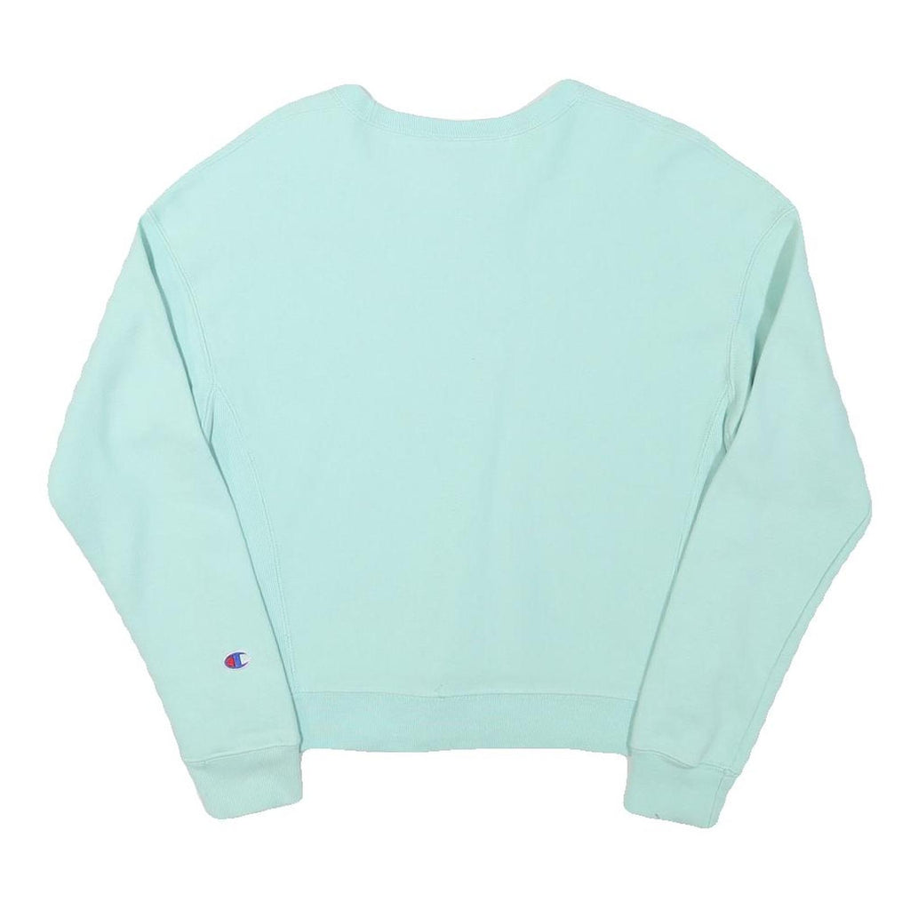 CHAMPION Mens Light Blue Crew Neck S Cotton Blend Pullover Sweatshirt