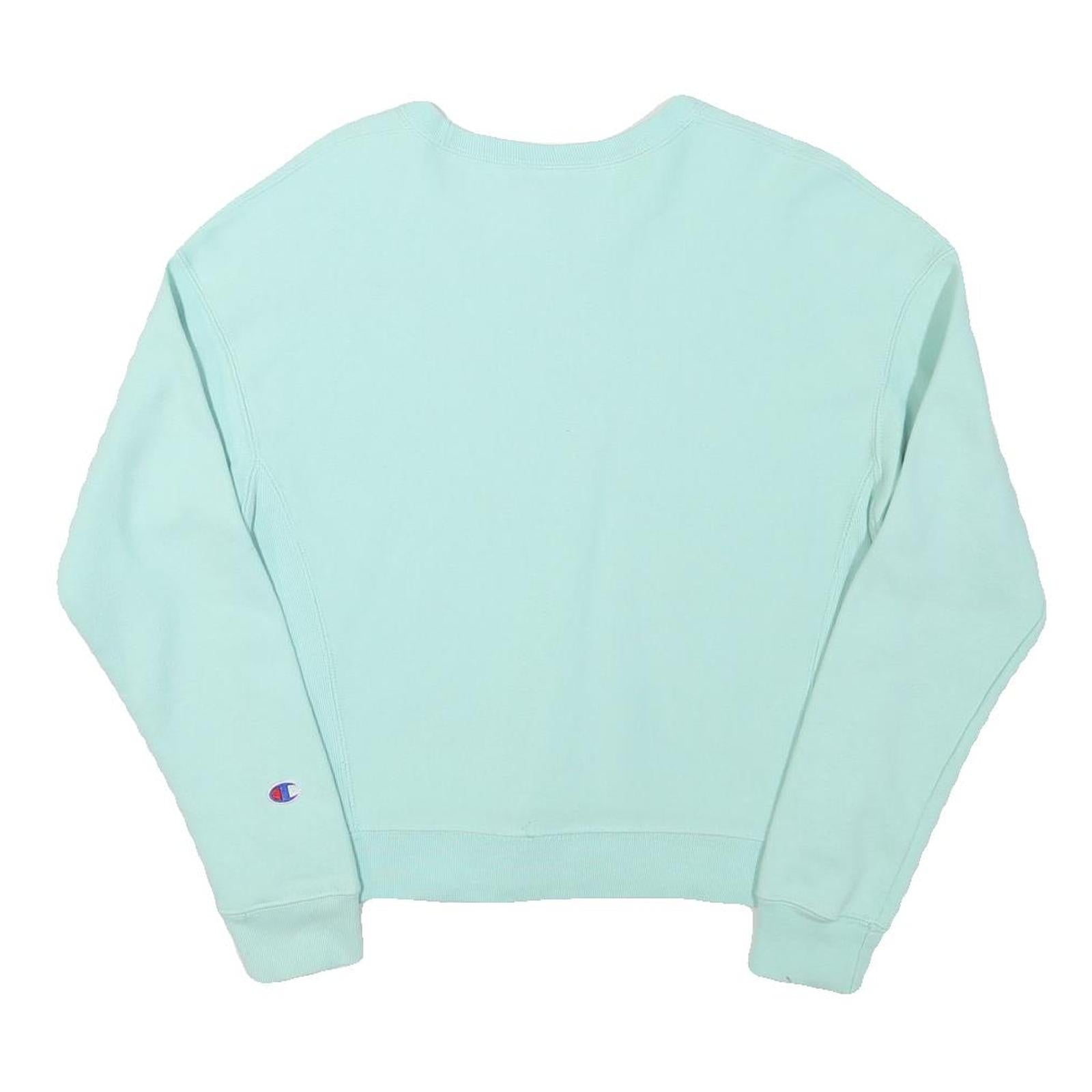 CHAMPION Mens Light Blue Crew Neck S Cotton Blend Pullover Sweatshirt