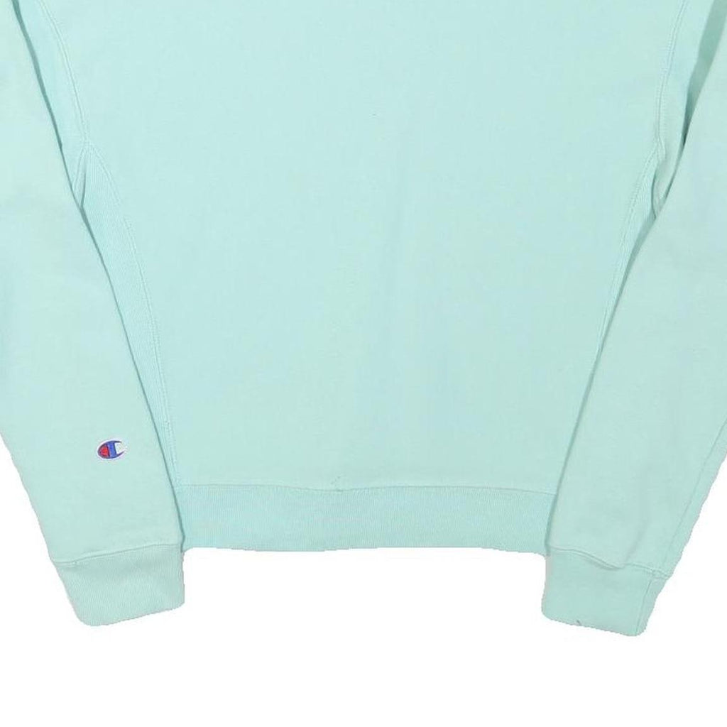 CHAMPION Mens Light Blue Crew Neck S Cotton Blend Pullover Sweatshirt