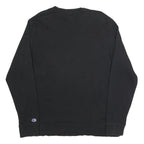 CHAMPION Mens Black Sweatshirt Crew Neck L Cotton Blend Pullover Casual