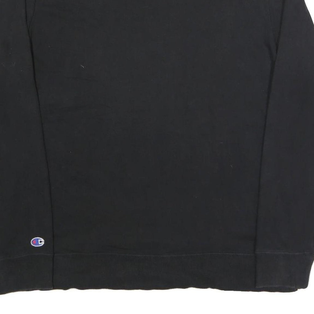CHAMPION Mens Black Sweatshirt Crew Neck L Cotton Blend Pullover Casual
