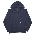 CARHARTT Mens Navy Pullover Hoodie L HammerTime Construction Print Workwear Zip