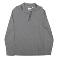 LACOSTE Mens Grey Long Sleeve Plain Polo Shirt L Cotton Blend Classic Fit