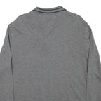 LACOSTE Mens Grey Long Sleeve Plain Polo Shirt L Cotton Blend Classic Fit