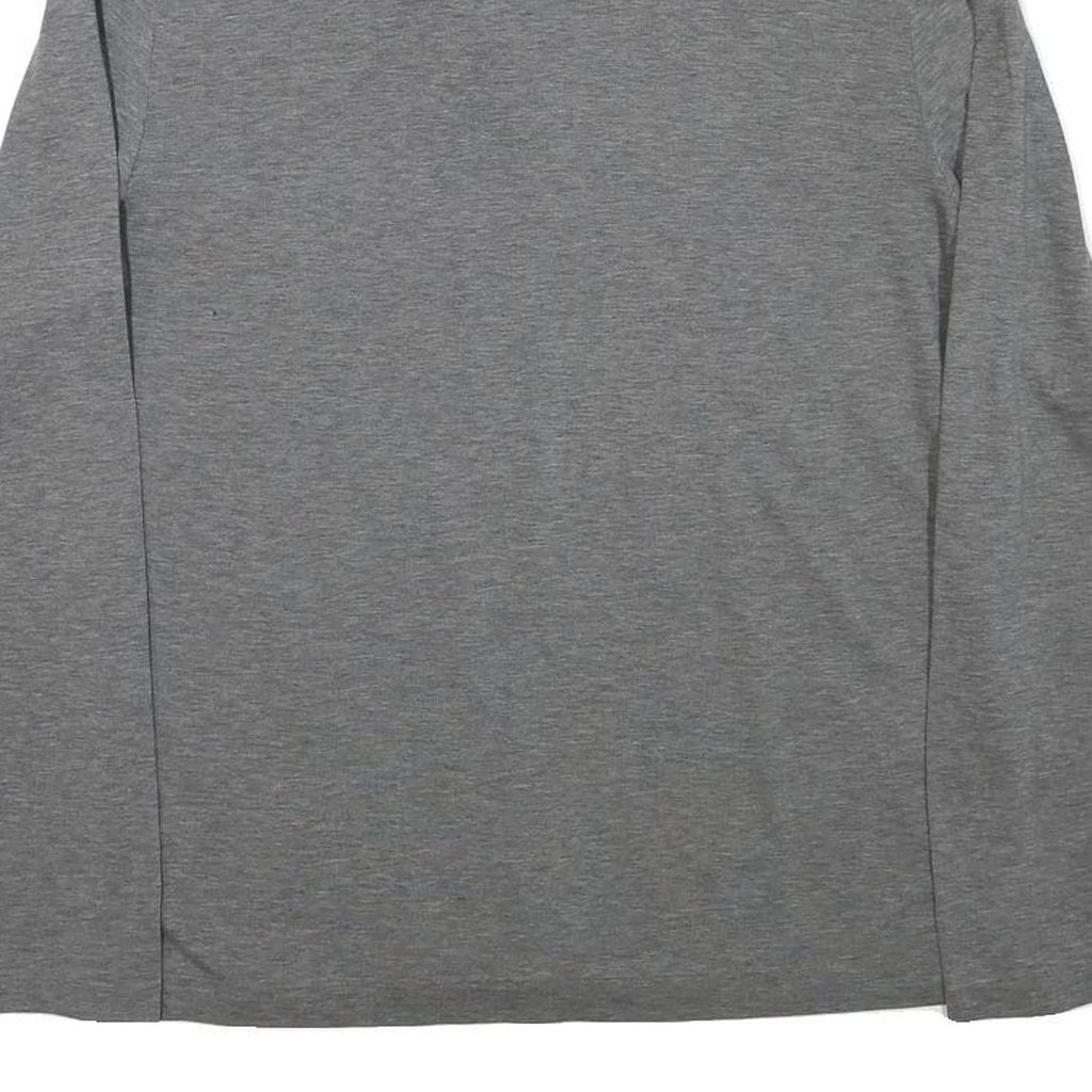 LACOSTE Mens Grey Long Sleeve Plain Polo Shirt L Cotton Blend Classic Fit