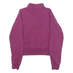 CHAMPION Womens Purple 1/4 Zip XS Cotton Sweatshirt Logo Sleeve Varsity Style