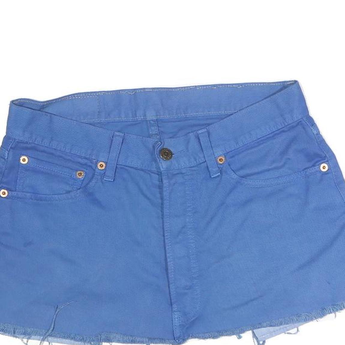 LEVI'S Womens Blue Cotton Blend Mini Skirt Frayed Hem Classic Denim Style M
