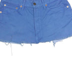 LEVI'S Womens Blue Cotton Blend Mini Skirt Frayed Hem Classic Denim Style M