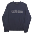 CALVIN KLEIN Mens Navy Blue Sweatshirt Crew Neck M Logo Print