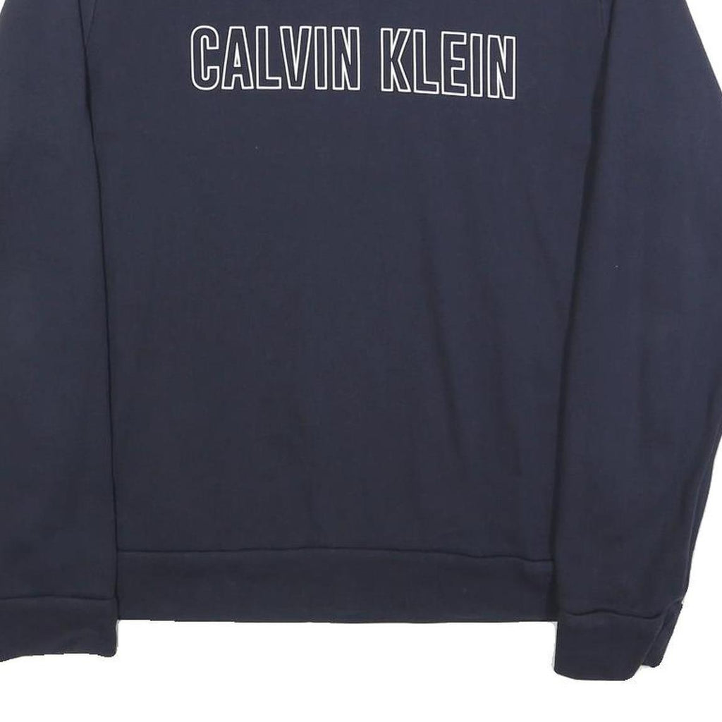CALVIN KLEIN Mens Navy Blue Sweatshirt Crew Neck M Logo Print