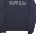 CALVIN KLEIN Mens Navy Blue Sweatshirt Crew Neck M Logo Print
