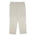 M&S Womens Regular Fit Beige Polyester Trousers W36 L29 Zip Closure Straight Leg