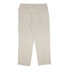 M&S Womens Regular Fit Beige Polyester Trousers W36 L29 Zip Closure Straight Leg