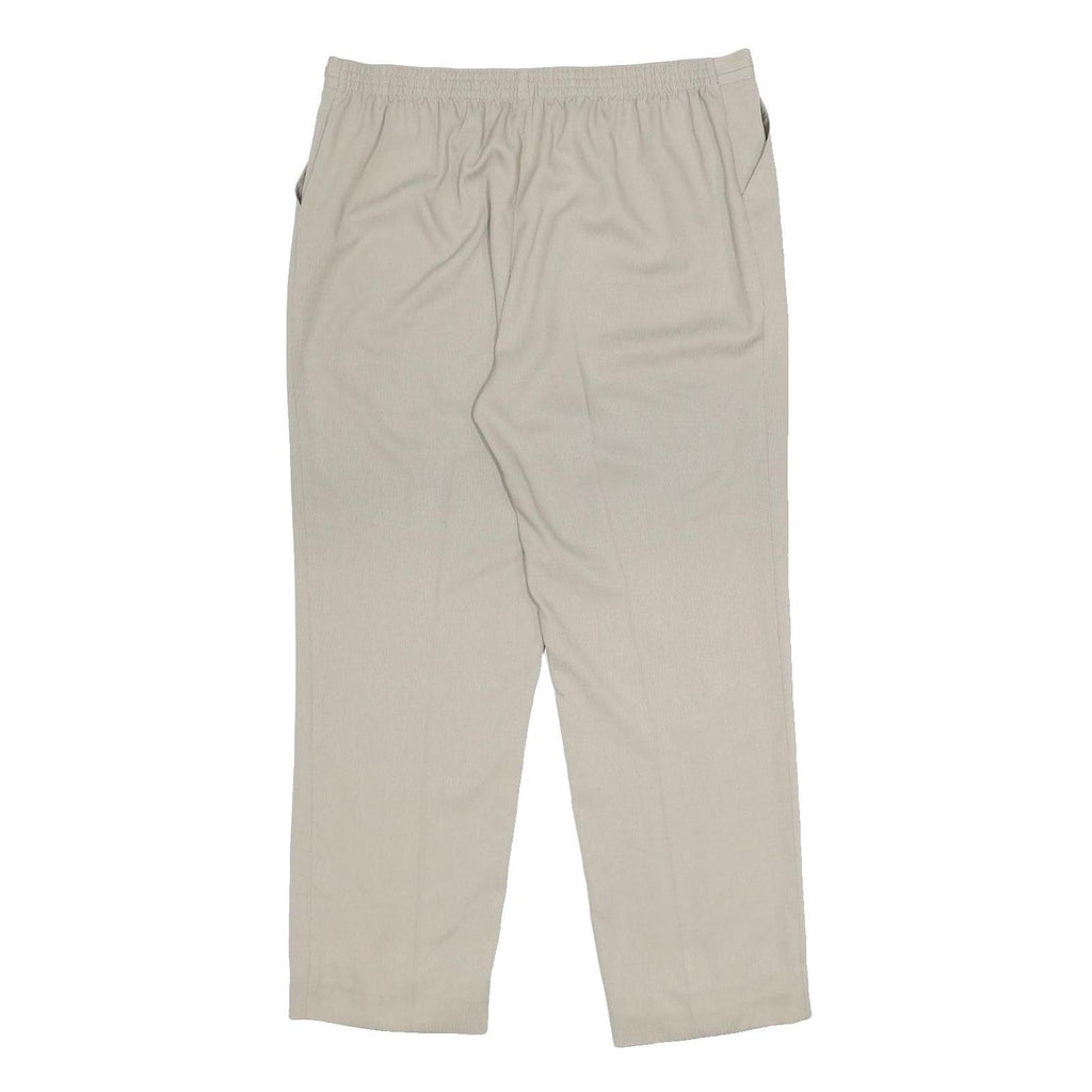 M&S Womens Regular Fit Beige Polyester Trousers W36 L29 Zip Closure Straight Leg