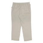 M&S Womens Regular Fit Beige Polyester Trousers W36 L29 Zip Closure Straight Leg