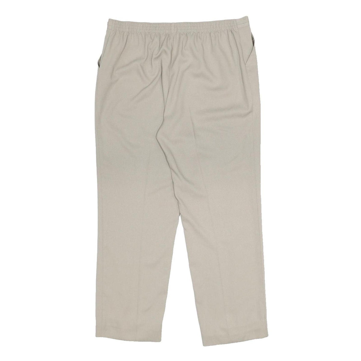 M&S Womens Regular Fit Beige Polyester Trousers W36 L29 Zip Closure Straight Leg