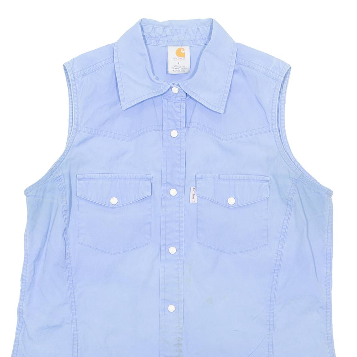 CARHARTT Womens Plain Shirt Blue Sleeveless L
