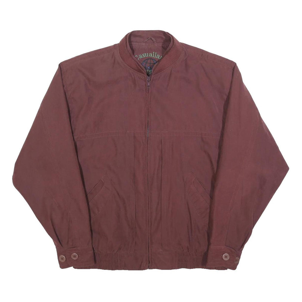 CASUALLAND Mens Maroon Zip Jacket M Polyester Blend Casual Basic