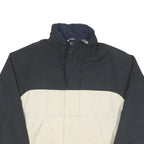NAUTICA Mens Black & Cream Colourblock Jacket 2XL Polyester Blend Zip