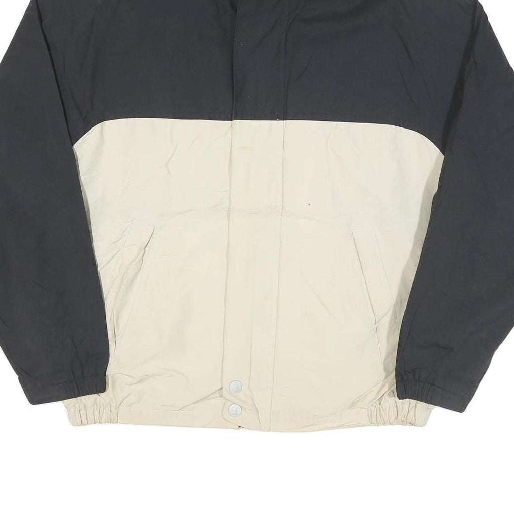 NAUTICA Mens Black & Cream Colourblock Jacket 2XL Polyester Blend Zip