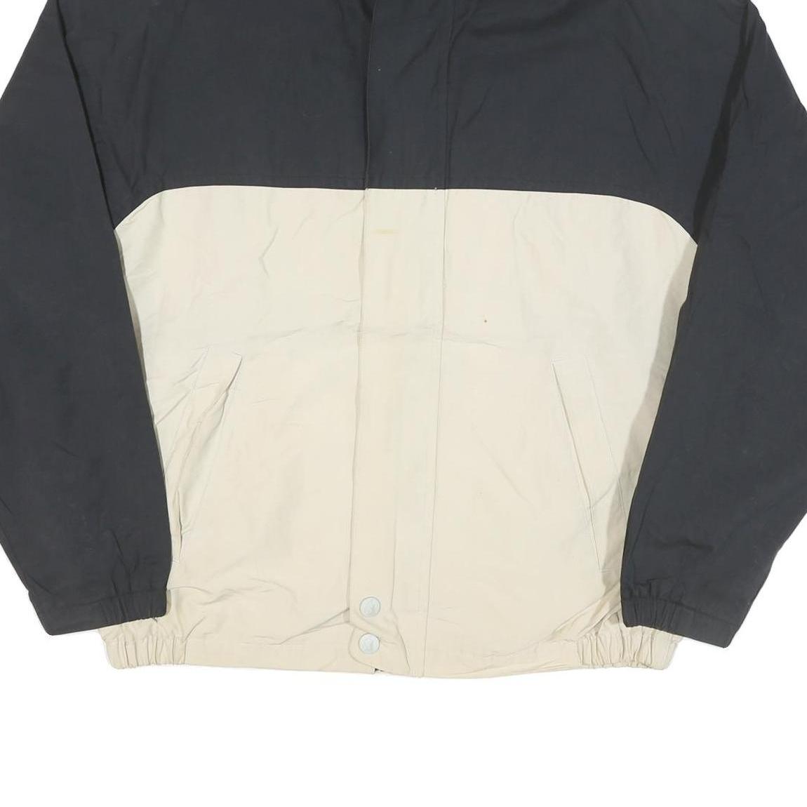 NAUTICA Mens Black & Cream Colourblock Jacket 2XL Polyester Blend Zip