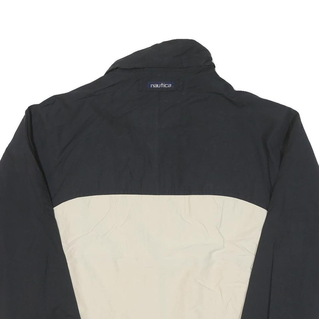 NAUTICA Mens Black & Cream Colourblock Jacket 2XL Polyester Blend Zip