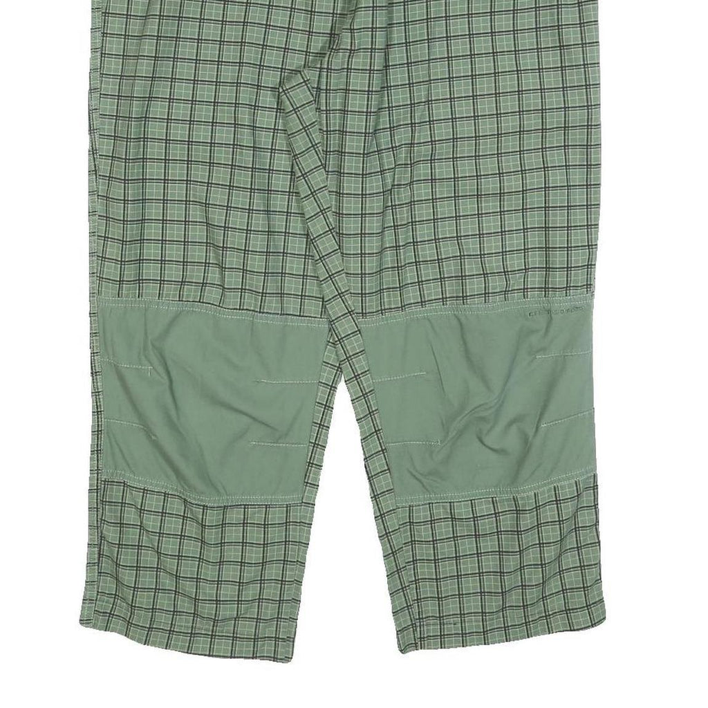 EAST COAST Mens Cotton Blend Green Check Relaxed Trousers W32 L24 Toggle Closure