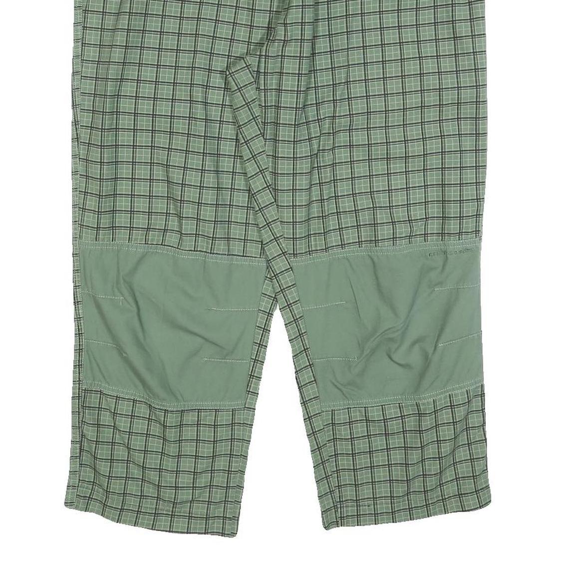 EAST COAST Mens Cotton Blend Green Check Relaxed Trousers W32 L24 Toggle Closure