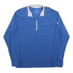 ADIDAS Mens Blue & Grey 1/4 Zip Sweatshirt M Climacool Sports Activewear