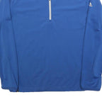 ADIDAS Mens Blue & Grey 1/4 Zip Sweatshirt M Climacool Sports Activewear