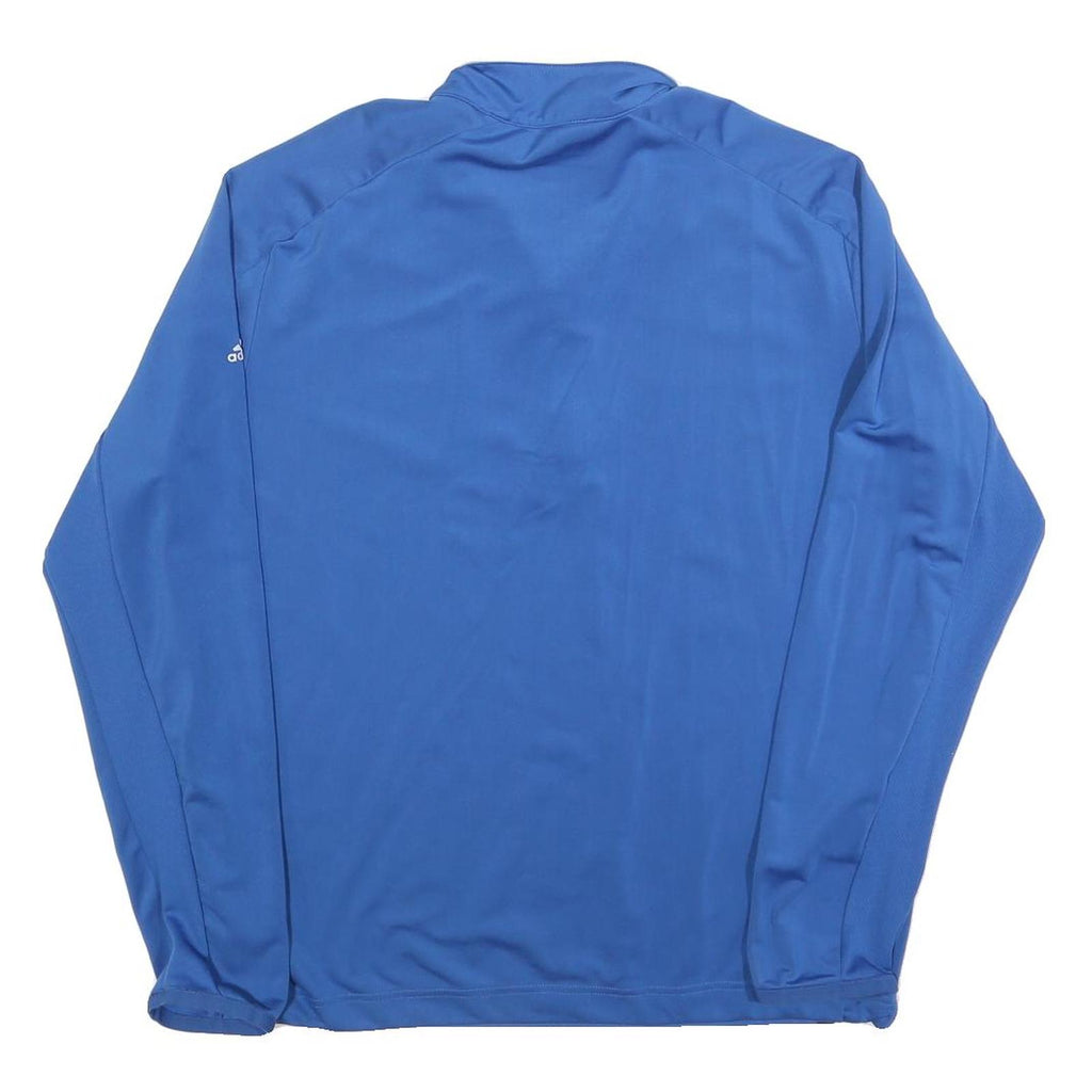 ADIDAS Mens Blue & Grey 1/4 Zip Sweatshirt M Climacool Sports Activewear