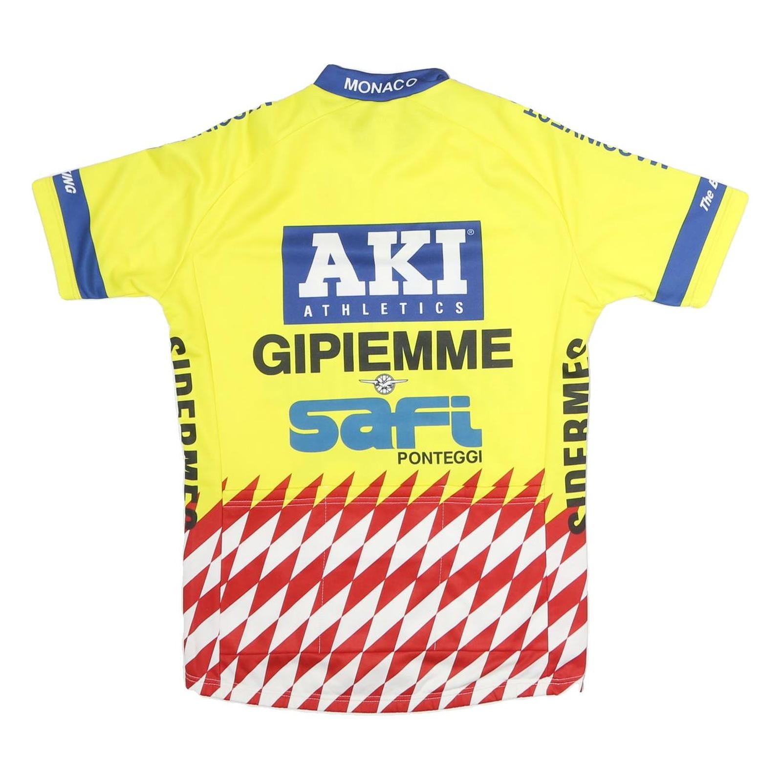 NALINI Mens Yellow Blue Cycling Jersey XL Short Sleeve Half Zip Race Wear