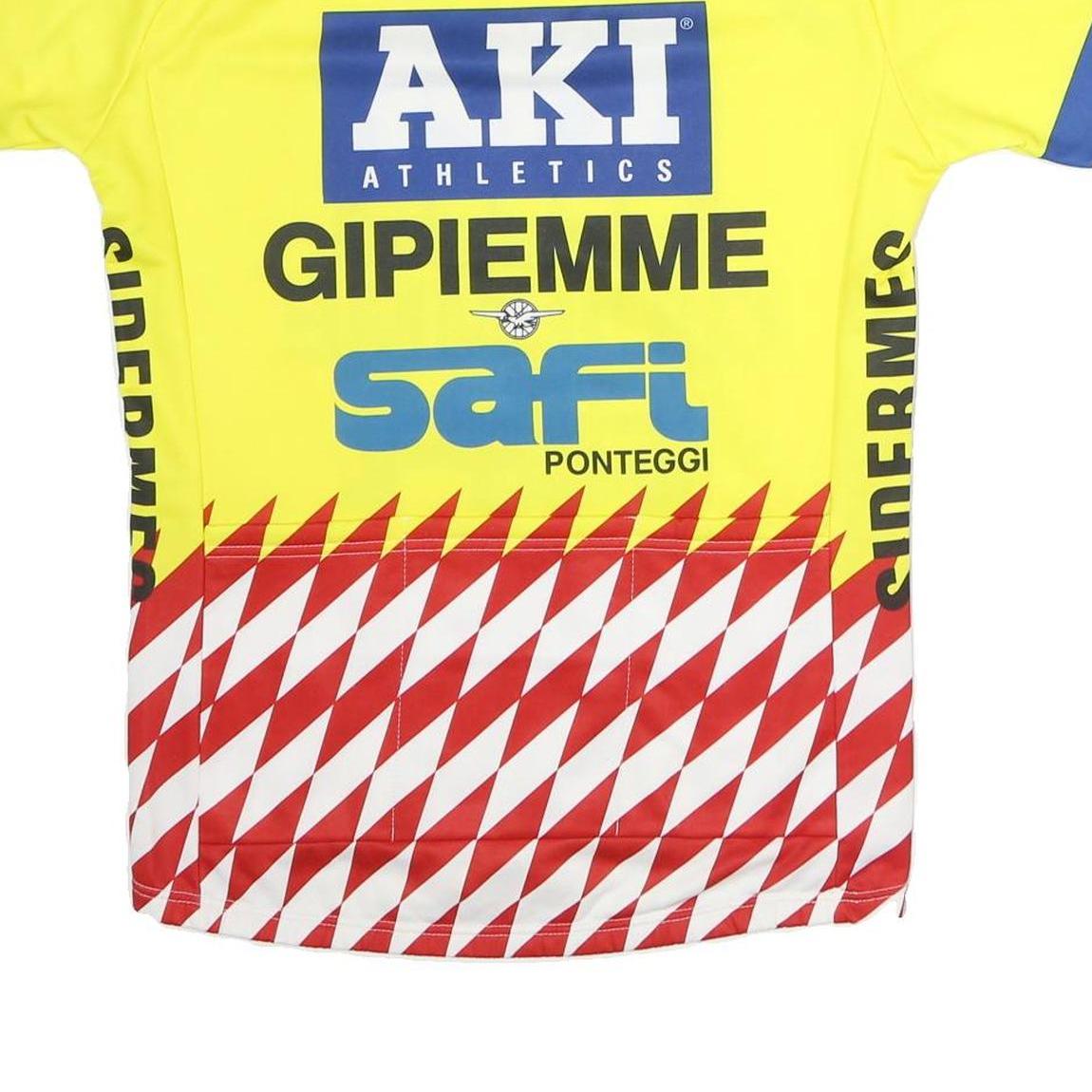 NALINI Mens Yellow Blue Cycling Jersey XL Short Sleeve Half Zip Race Wear