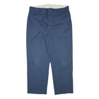 DICKIES Mens Cotton Blend Blue Relaxed Straight Trousers W38 L29 Workwear Casual