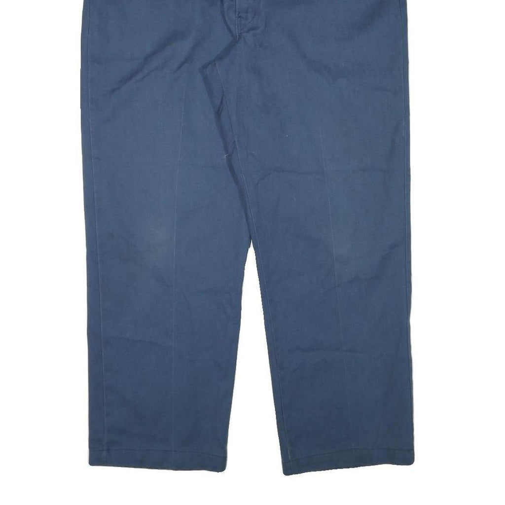 DICKIES Mens Cotton Blend Blue Relaxed Straight Trousers W38 L29 Workwear Casual
