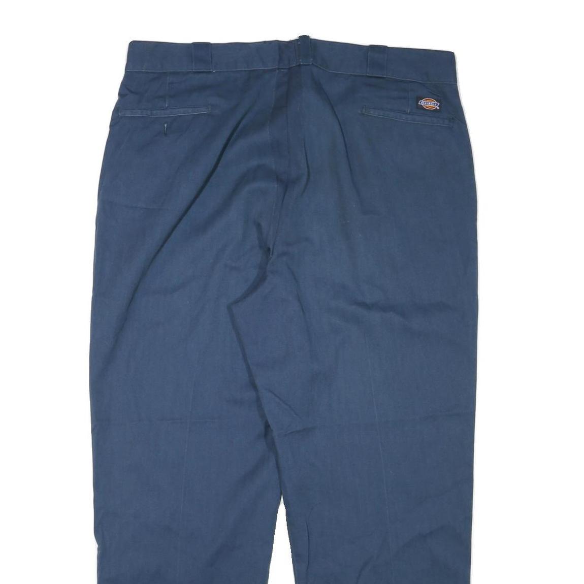 DICKIES Mens Cotton Blend Blue Relaxed Straight Trousers W38 L29 Workwear Casual
