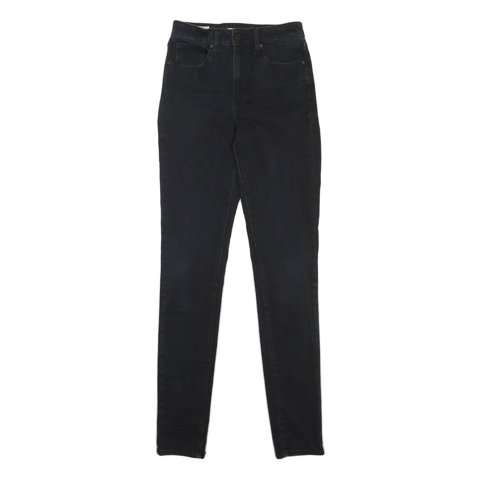 LEVI'S 721 Womens Jeans Black Slim Skinny Denim Medium W27 L34 Stretch Cotton