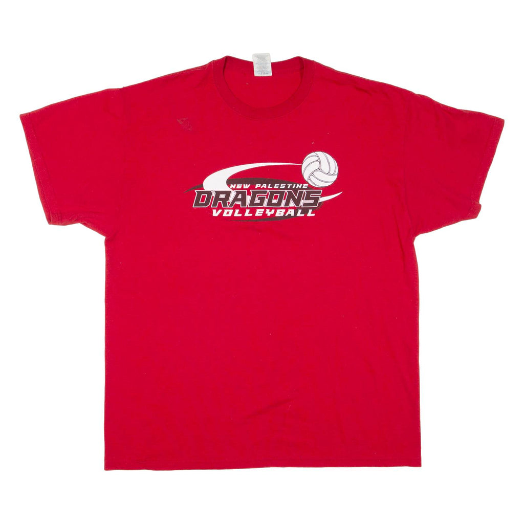 JERZEES Dragons Volleyball Mens T-Shirt Red USA XL