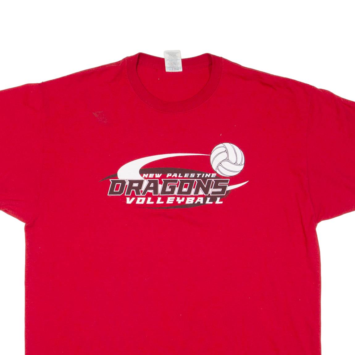 JERZEES Dragons Volleyball Mens T-Shirt Red USA XL