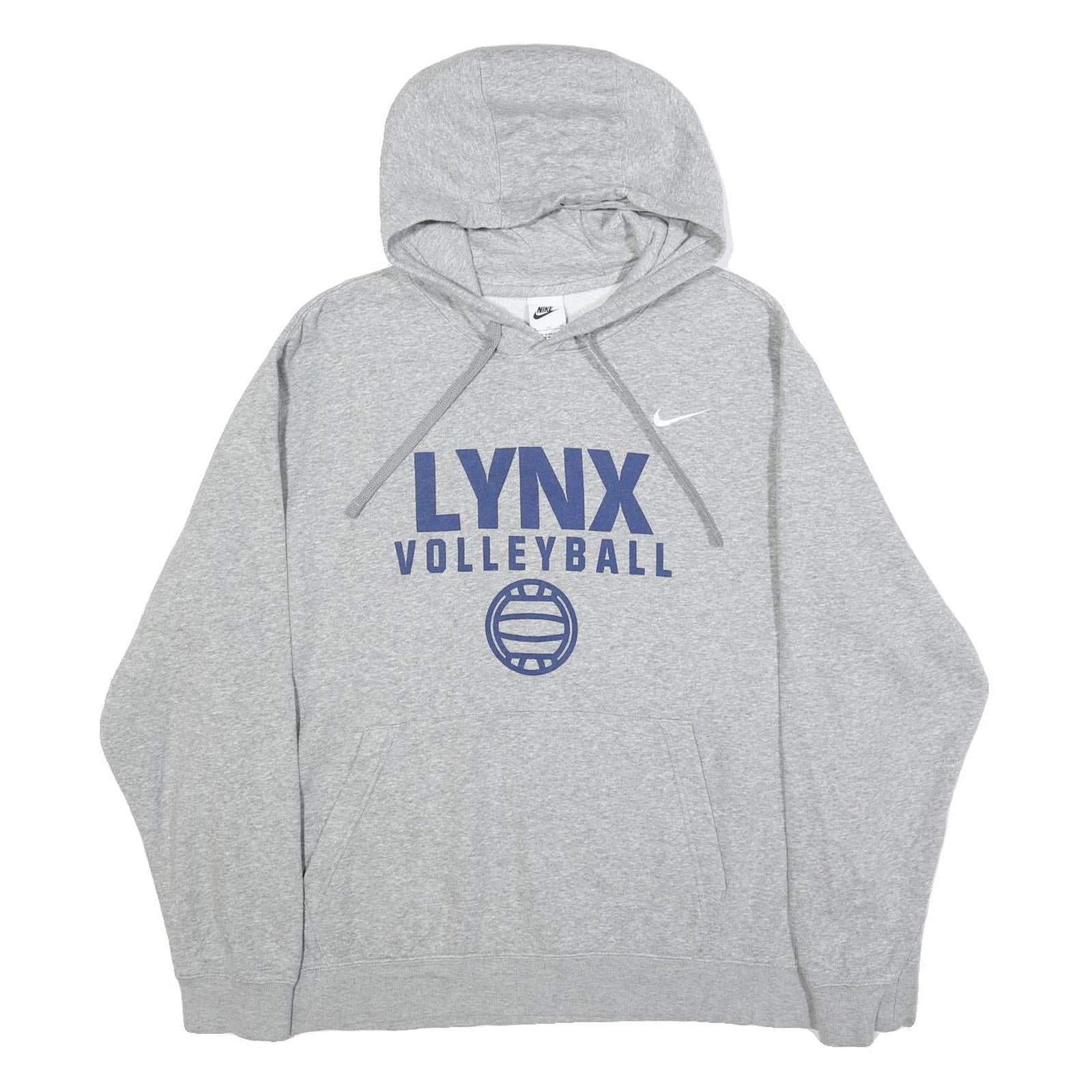 NIKE Mens Grey Lynx Volleyball Pullover Hoodie XL Cotton Blend Sportswear