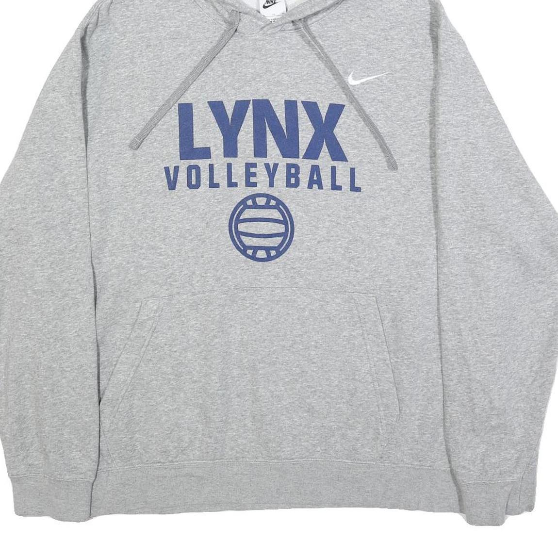 NIKE Mens Grey Lynx Volleyball Pullover Hoodie XL Cotton Blend Sportswear