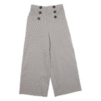 SANS SOUCI Womens Polyester Blend Brown & Cream Checked Regular Wide-Leg